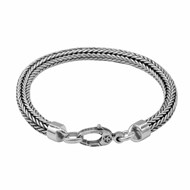 Bracelet homme maille tressé argent moderne