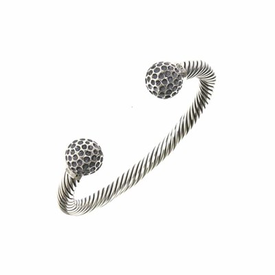 Bracelet jonc argent balle de golf - vue V1