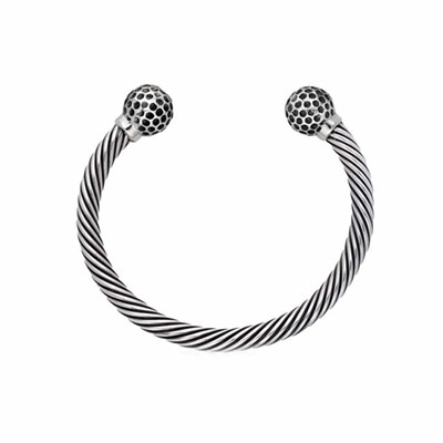 Bracelet jonc argent balle de golf - vue V2