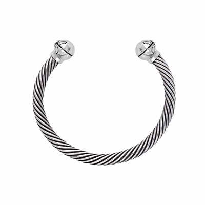 Bracelet jonc argent football americain - vue V3