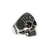 Bague Argent Tête De Mort Précieuse Zirconium Noir - vue V3