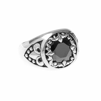 Zilveren Ring Heilige Unie Zwarte Onyx Steen