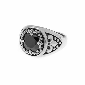 Zilveren Ring Heilige Unie Zwarte Onyx Steen