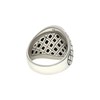 Bague Homme oeil De Tigre Rouge Asymétrique Argent - vue V3