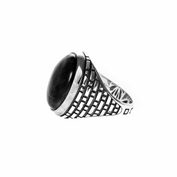 Herenring Zilver Onyx Zwart Oog