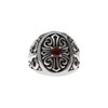Chevalière Croix Pierre oeil De Tigre Rouge Argent - vue V1