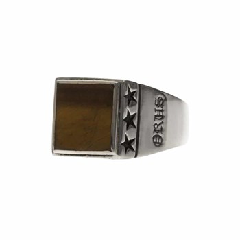 Chevalière Homme étoiles oeil De Tigre Argent