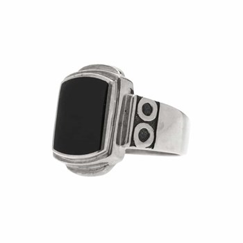 Chevalière Homme Onyx Originale Argent