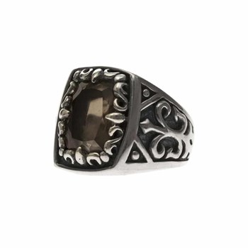 Chevalière Man Zilver Rookkwarts L'esprit Du Roi