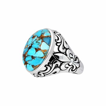 Chevalière Homme Royale Turquoise Argent