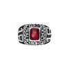 Chevalière Homme Universitaire Pierre Quarzt Rouge Argent - vue V1