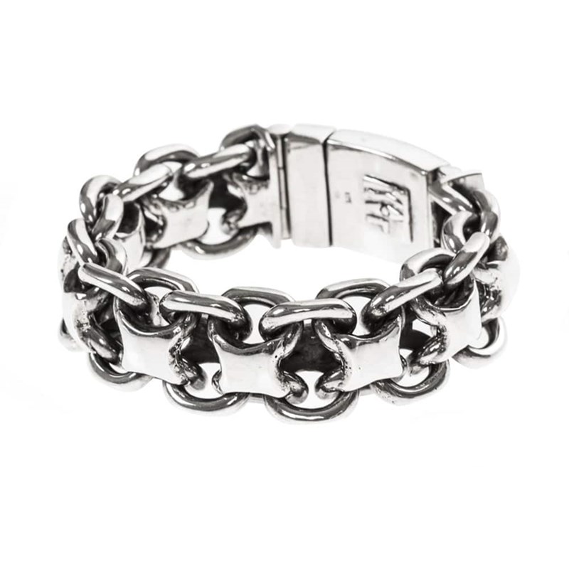 Gourmette Homme Bracelet Argent Rock Grand Modèle - vue 3