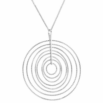 Zilveren Ketting Rhodium Diamant Tourmente Spiraal