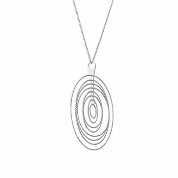 Zilveren Ketting Rhodium Diamant Tourmente Spiraal