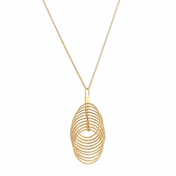 Collier Argent Doré Diamanté Spirale Vertigo