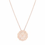 Collier Argent Rond Acanthe Rose