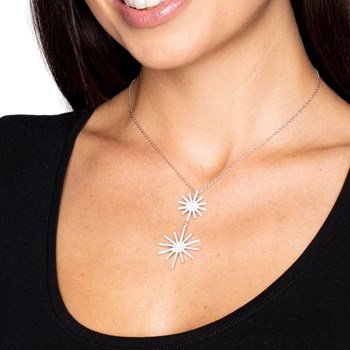 Collier Argent Deux étoiles