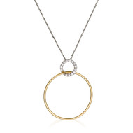 Pendentif or bicolore et diamants ACROBATE + chaîne argent offerte