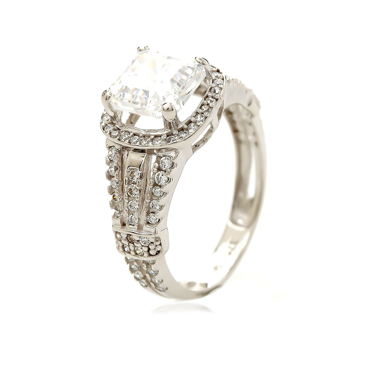 Bague or blanc et oxyde de zirconium MAGNIFIQUE - Femme ...