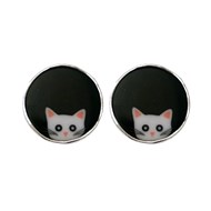 Boucles d'oreilles clip chat MISTIGRI noir
