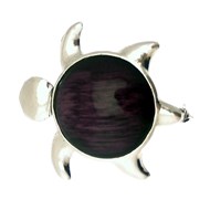 Broche métal argenté tortue pierre couleur collection TURTLE
