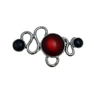 Broche en métal argenté collection VICE VERSA