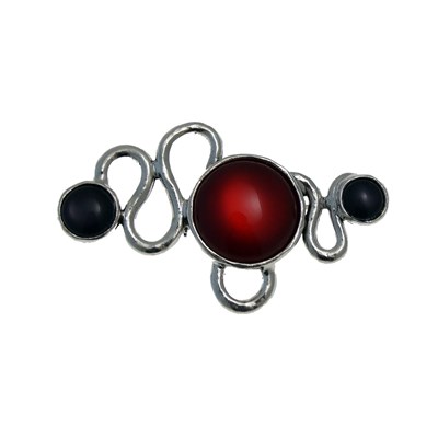 Broche en métal argenté collection VICE VERSA - vue V1