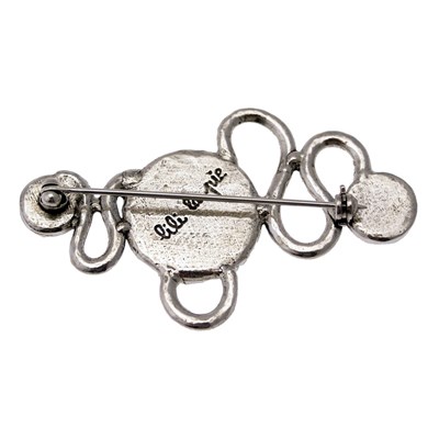 Broche en métal argenté collection VICE VERSA - vue V2