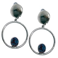 Boucles d'oreilles type clip pendante strass collection MADONNE
