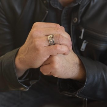 Bague Bambou Argent Homme