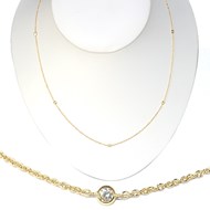 Collier chaine en or avec zircons - Bijoux Privés Discovery