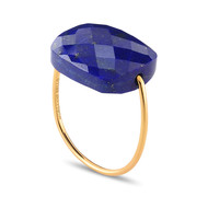 BAGUE OR JAUNE COUSSIN OVERSIZE LAPIS LAZULI