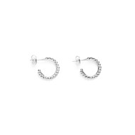 Mini créoles en argent ligne de perles