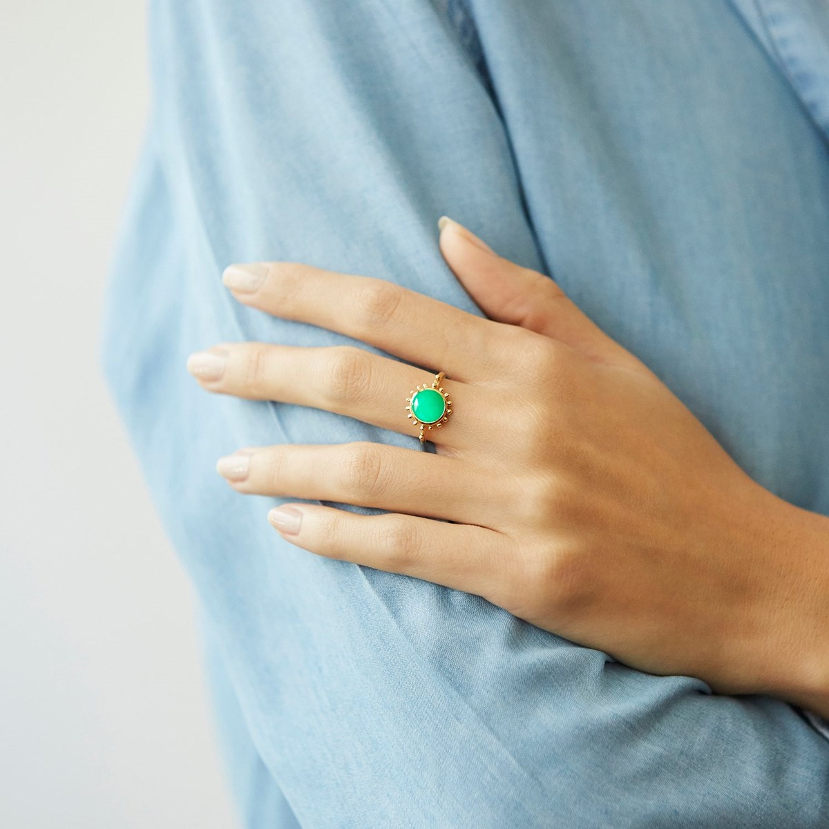 Bague Soleil Chrysoprase, Surya - vue 5