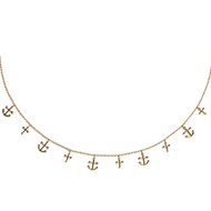 Collier en Vermeil Pampilles Croix et Ancres