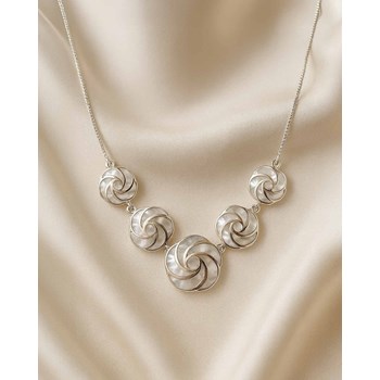 Witte Parelmoer Spiraal Ketting Zilver 925 | Aden Natural Collection