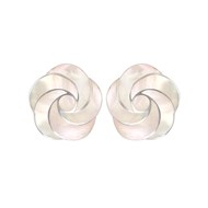 Boucles d'oreille fleur Nacre blanche argent 925 millième rhodié