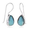 Boucles d'oreille en pierre Labradorite forme poire, serties en argent 925 - Bijoux tendance et élégants - vue V1