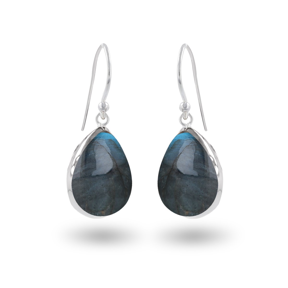 Boucles d'Oreilles Lyra Labradorite et Argent 925 | ADEN Design Goutte | Bijou Chatoyant