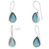 Boucles d'oreille en pierre Labradorite forme poire, serties en argent 925 - Bijoux tendance et élégants - vue V3