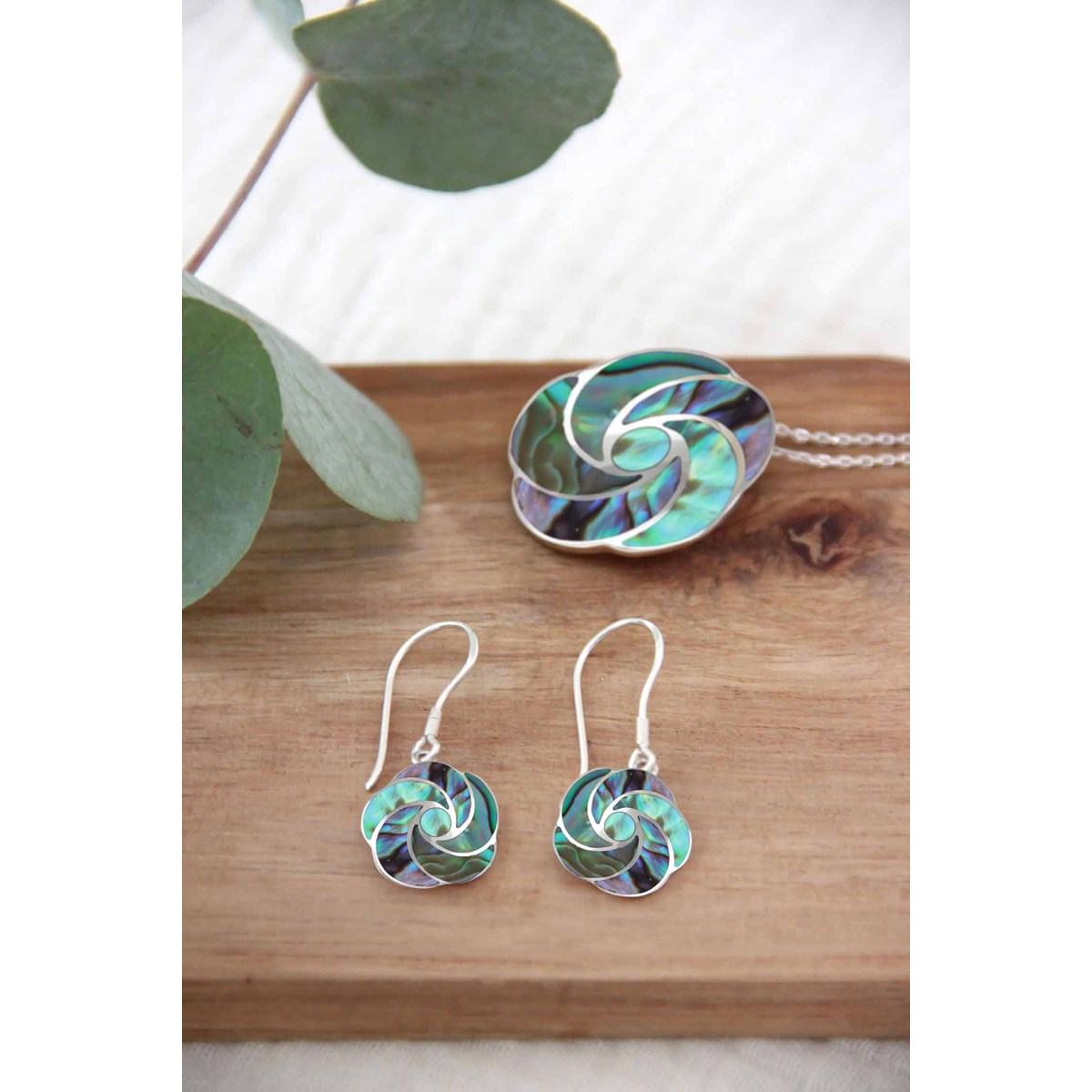 Pendants d'oreille en nacre abalone et Argent 925 millièmes - Bijoux de qualité supérieure - vue 3