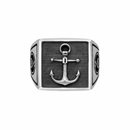 Chevalière Homme Ancre Marine Argent Homme