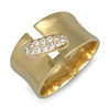 Bague plaqué or anneau large avec cubic zirconia - vue V1