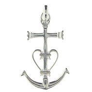 Pendentif Croix de Camargue Ancre en argent 925°/00+ chaine