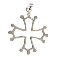 Pendentif Croix Occitane ou Zodiacale Occitanie en argent 925°/00 + chaîne