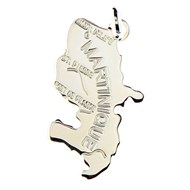 Pendentif Ile de la Martinique 972 en Argent 925°/00 + chaîne