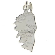 Pendentif carte de la Corse Ile de Beauté en argent 925°/00 + chaîne