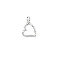 Pendentif Coeur en argent 925°/00 serti de cz cristal + chaîne