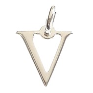 Pendentif Initiale simple lettre V en argent 925°/00 + chaine