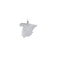 Pendentif carte de l' Espagne en argent 925°/00 + chaîne
